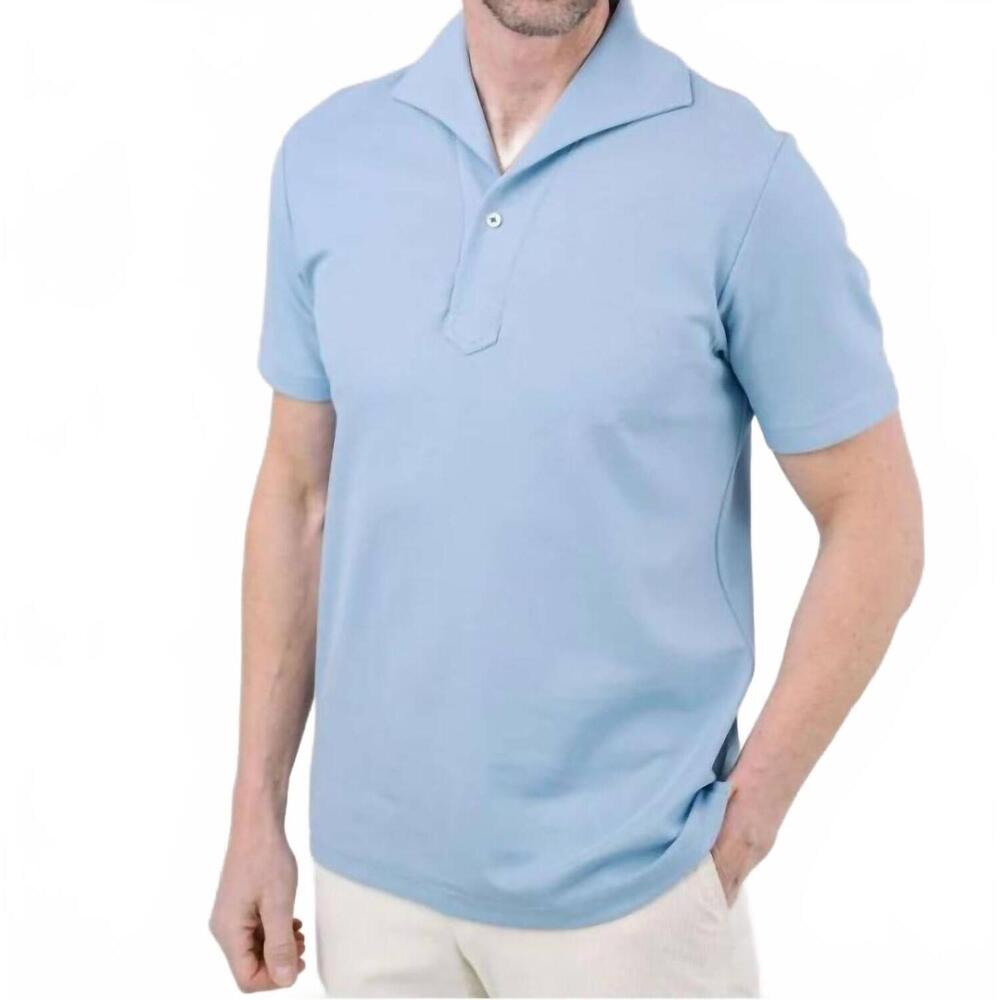 NEW EDWARD ARMAH capri short sleeve polo in lt blue